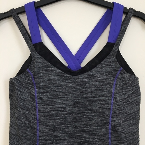 Lululemon Run for Gold Criss Cross Layered Tank Top Active Shelf Bra Top - Picture 6 of 16
